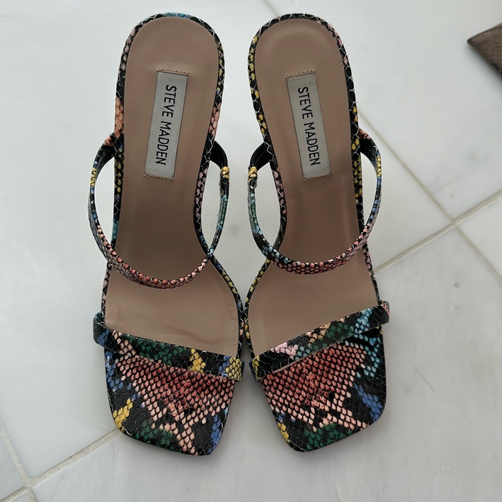 Steve Madden Michele Colorful Snake Print Sandal